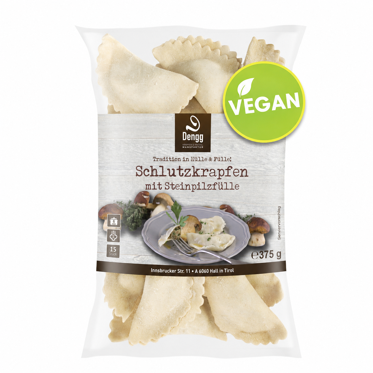 Schlutzkrapfen mit Steinpilzfülle VEGAN