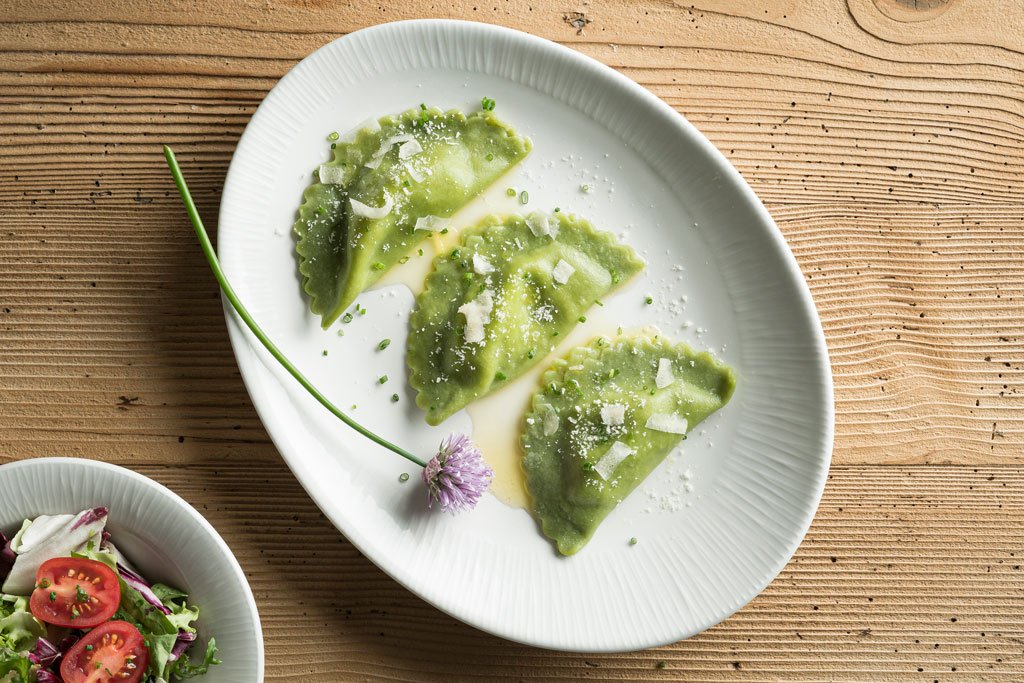 Schlutzkrapfen  mit Graukasfülle