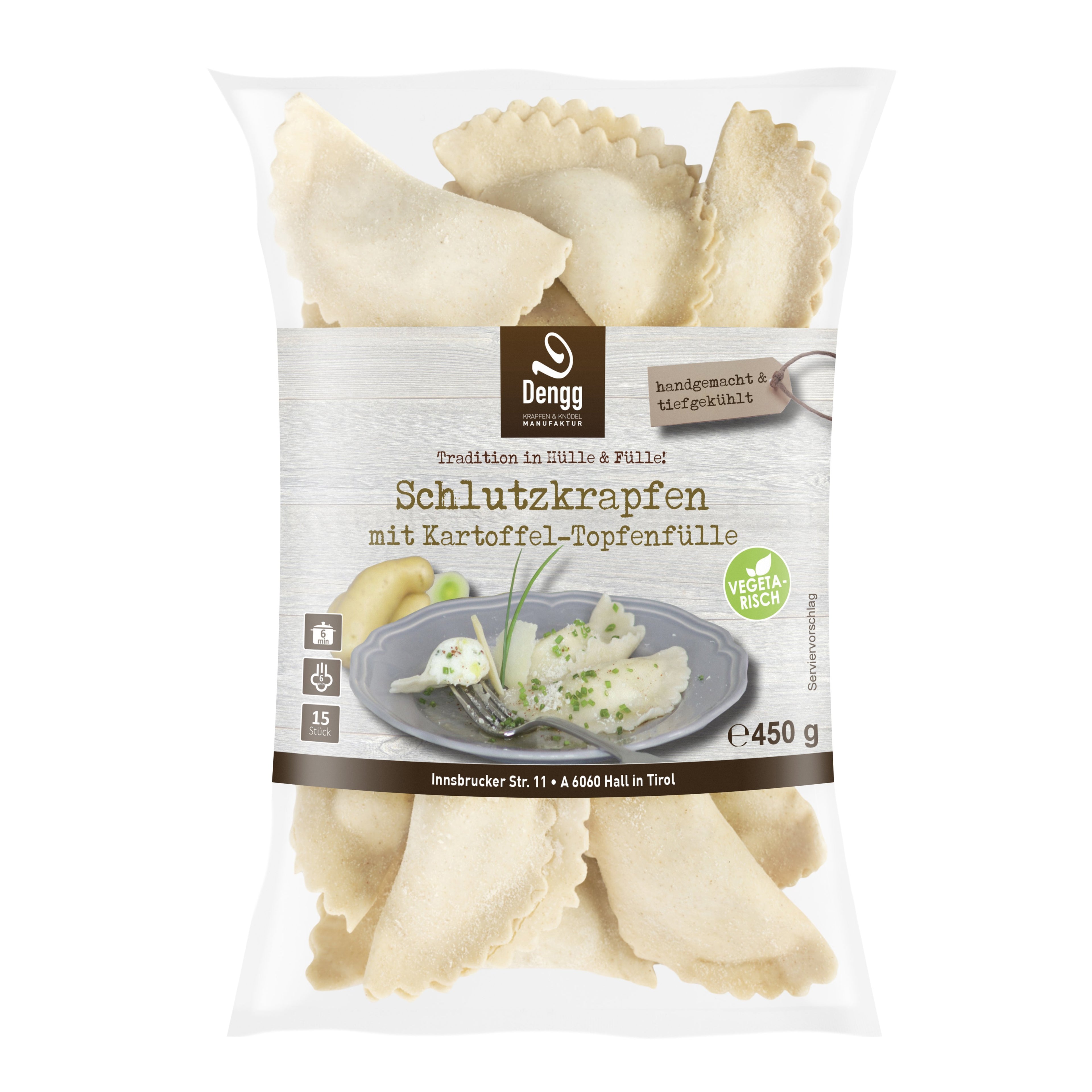 Schlutzkrapfen  mit Kartoffel-Topfenfülle
