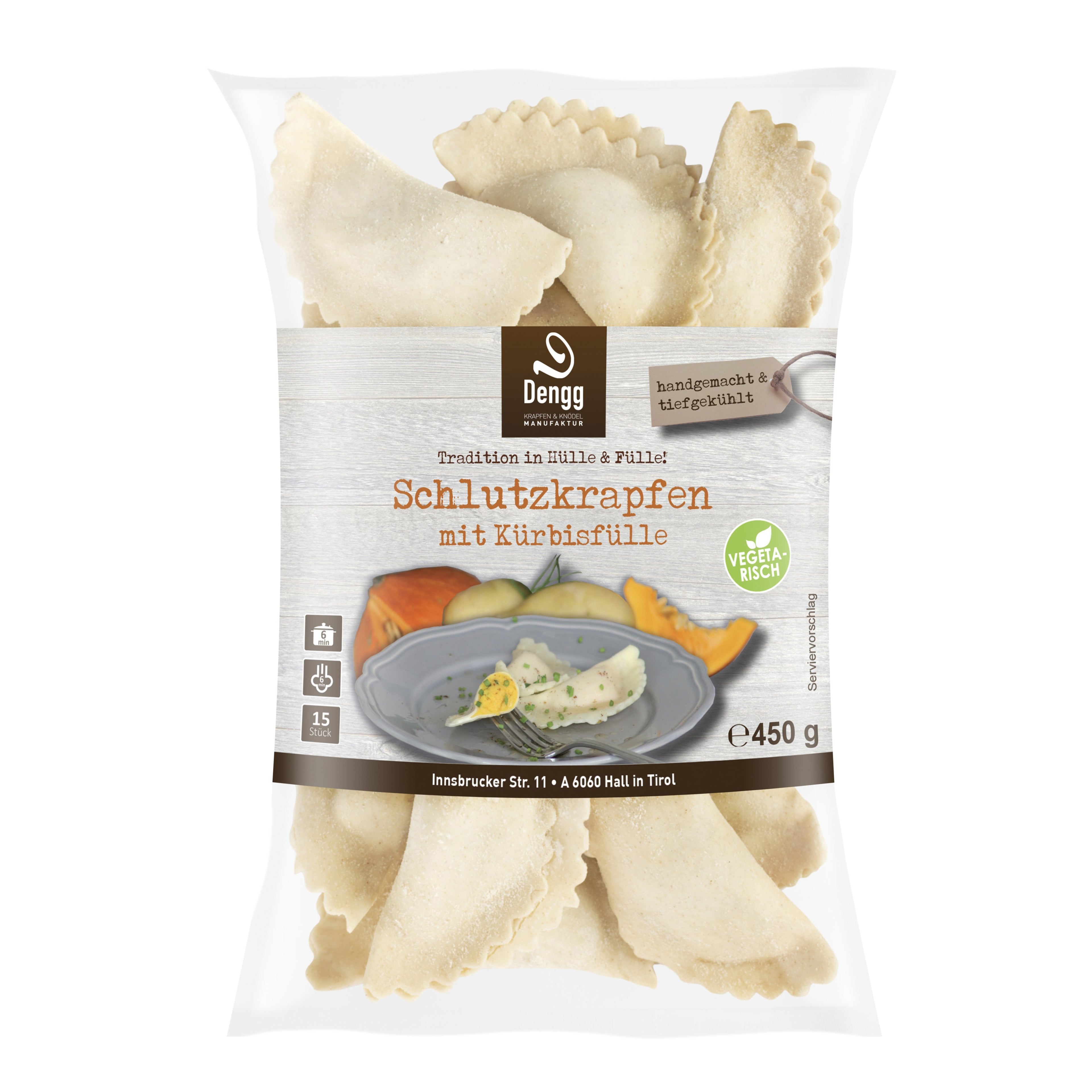 Schlutzkrapfen  mit Kürbisfülle
