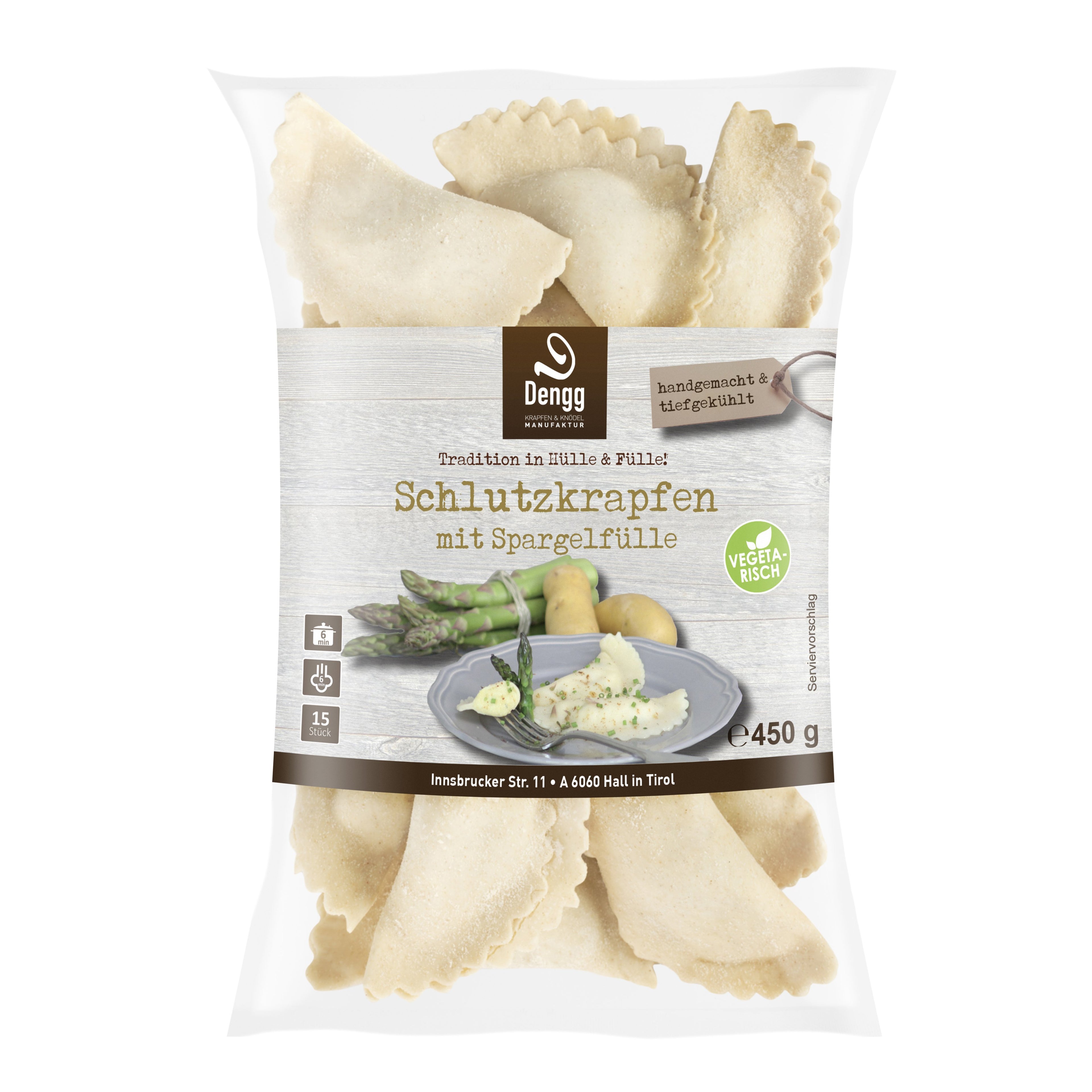 Schlutzkrapfen  mit Spargelfülle